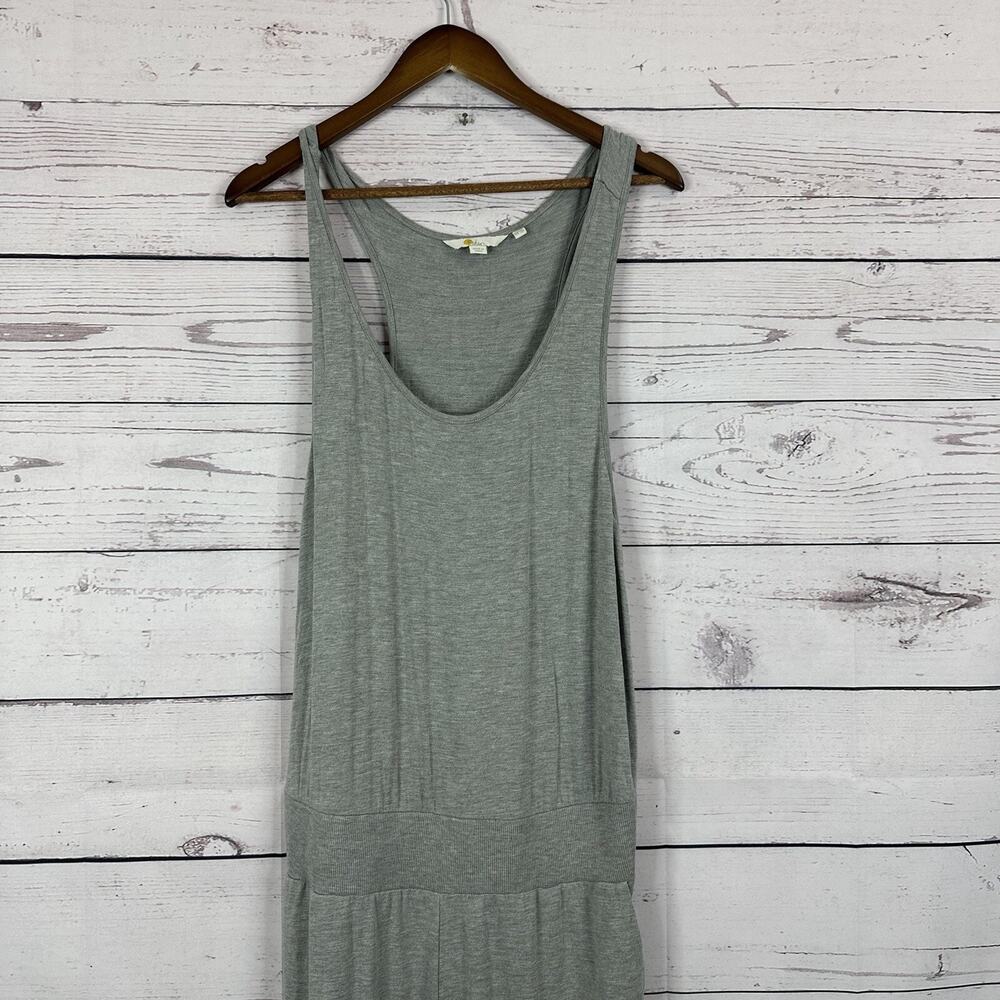 BODEN‎ Jersey Knit Jumpsuit Womens 12 Gray Solid Pockets Tapered Slouchy Comfort - Picture 2 of 14
